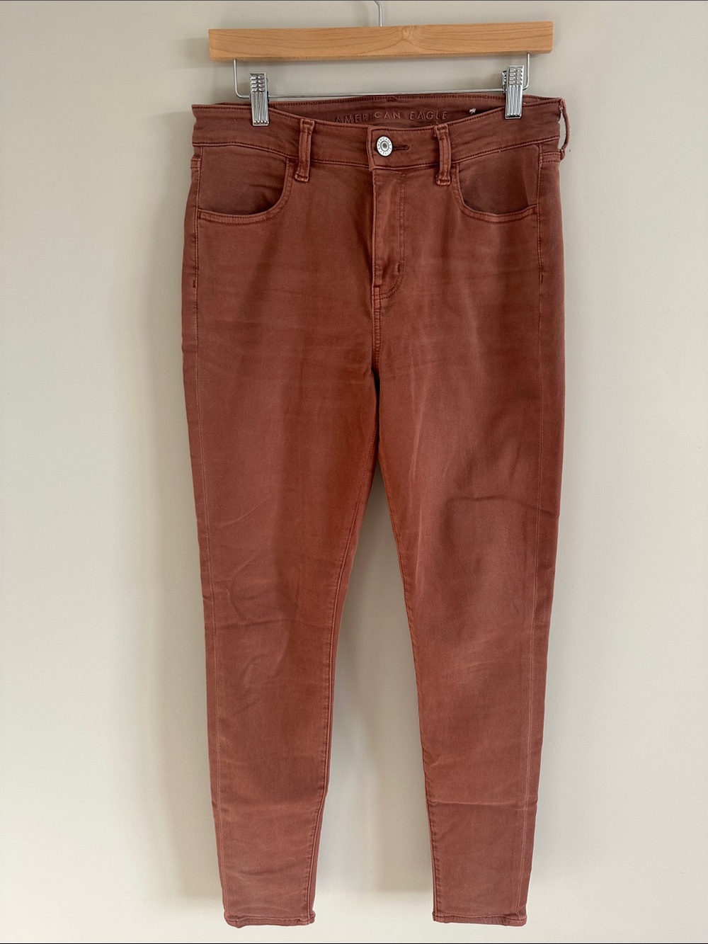 American Eagle Rust-Colored Hi-Rise Jeggings